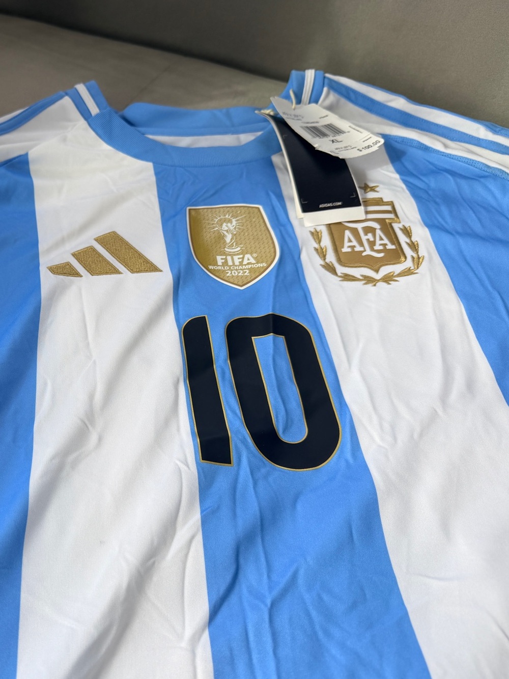 NEW MESSI Argentina 2024 ADIDAS JERSEY Home Football Soccer #10 100%AUTHENTIC - Picture 10 of 11